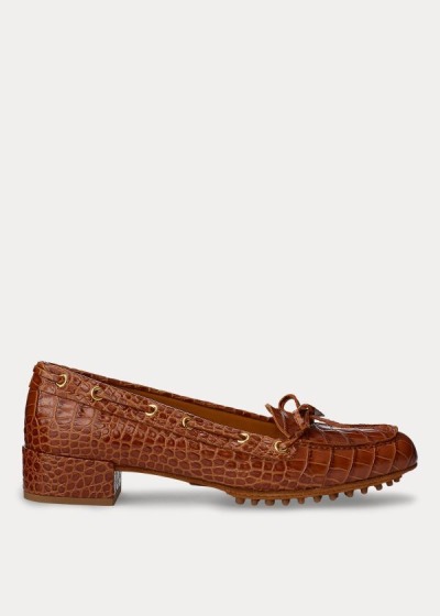 Ralph Lauren Lyssa Embossed Calfskin Loafers Dame Danmark (SPUQC6731)